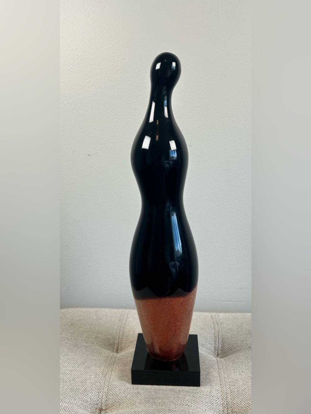 Murano Glass Style Art Sculpture Figurine Human-like Form Glitter Flakes Lava
